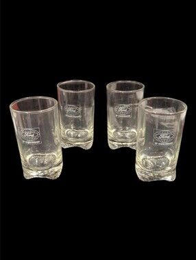 75th Anniversary Ford Clear Glasses with White Logo - Set of 4